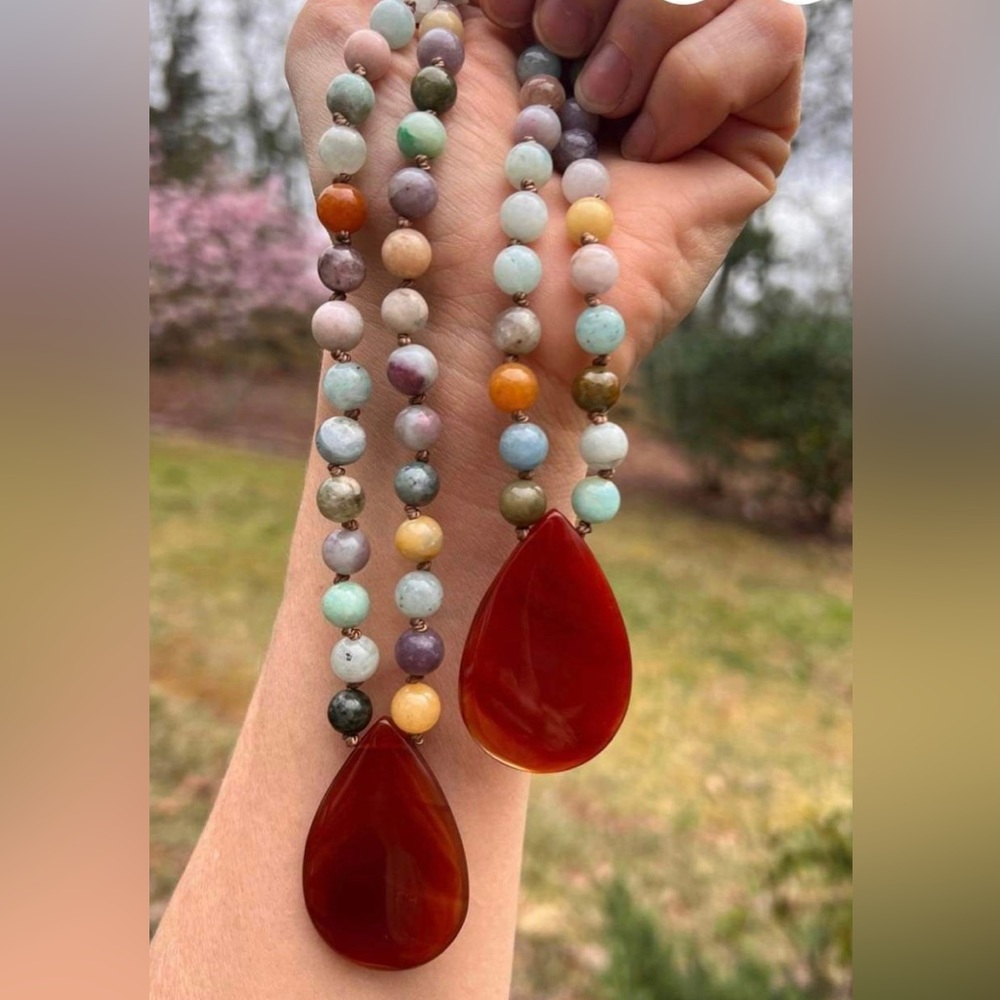 Carnelian Necklace & Multi Gem Necklace